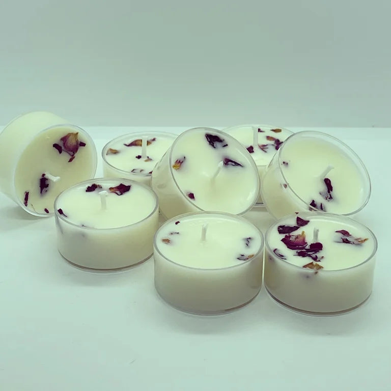 Discover our premium tea light candles, made with clean-burning soy wax for a long-lasting, eco-friendly glow. Perfect for home décor, aromatherapy, spa settings, weddings, and relaxation, these unscented or scented tea lights create a warm, inviting ambiance. Ideal for meditation, romantic evenings, and gift sets.